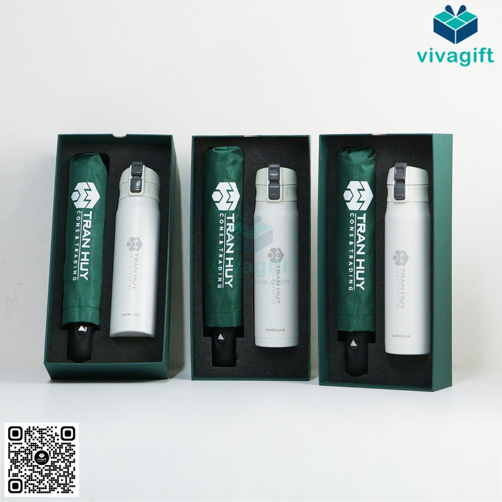 Set Quà Tặng Dù + Bình Giữ Nhiệt GS135 26 Set Quà Tặng Dù + Bình Giữ Nhiệt GS135 - Quatangviva.com