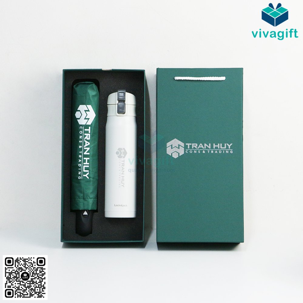 Set Quà Tặng Dù + Bình Giữ Nhiệt GS135 24 Set Quà Tặng Dù + Bình Giữ Nhiệt GS135 - Quatangviva.com