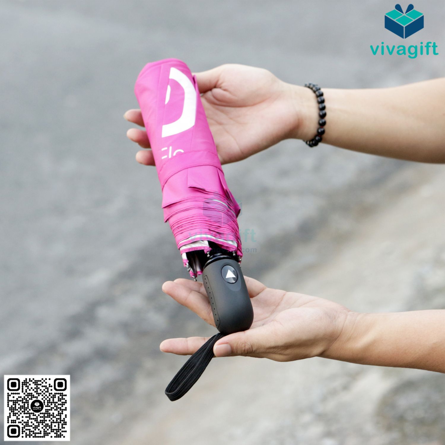 Ô Dù Cầm Tay Gấp 3 Tự Động 1 Chiều R=55cm 8 Kèo D011 38 o du cam tay gap 3 tu dong 1 chieu in logo qua tang d011 03