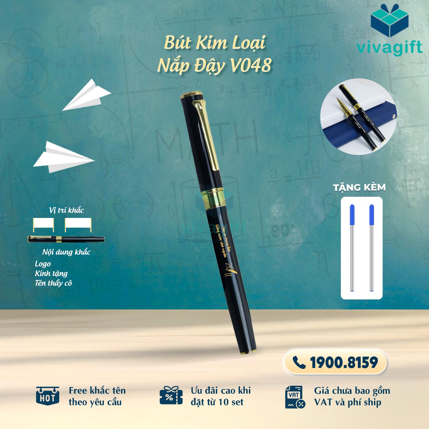 Set Quà Tặng 20/11 Bút Kèm 02 Ngòi S4807 10 Set Quà Tặng 20/11 Bút Kèm 02 Ngòi S4807 - Quatangviva.com