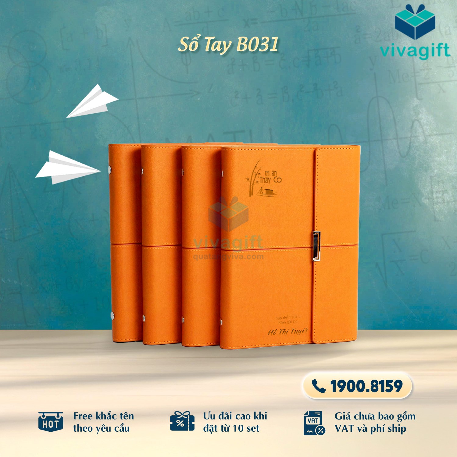Set Quà Tặng 20/11 Bình Giữ Nhiệt, Sổ Tay, Ly Sứ SQT212 - Quatangviva.com