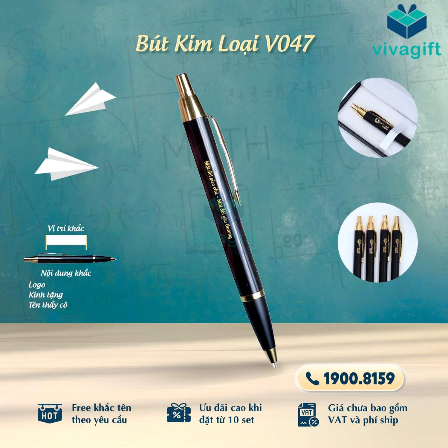 Set Quà Tặng 20/11 Ly Giữ Nhiệt, Bút Cao Cấp, Hộp Đựng SQT222 - Quatangviva.com