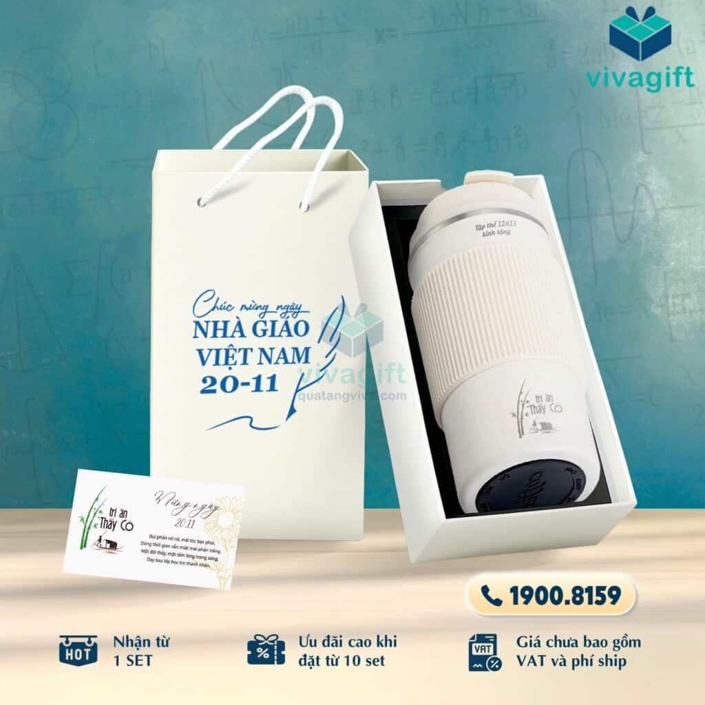 Set Quà Tặng 20/11 Ly Giữ Nhiệt Elmich, Hộp Đựng SQT223 - Quatangviva.com