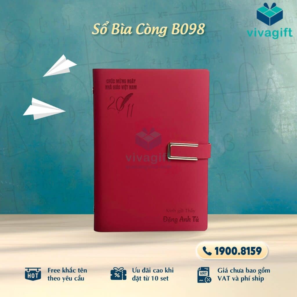 Set Quà Tặng 20/11 Sổ Bìa Còng, Bút Khắc Tên SQT224 - Quatangviva.com