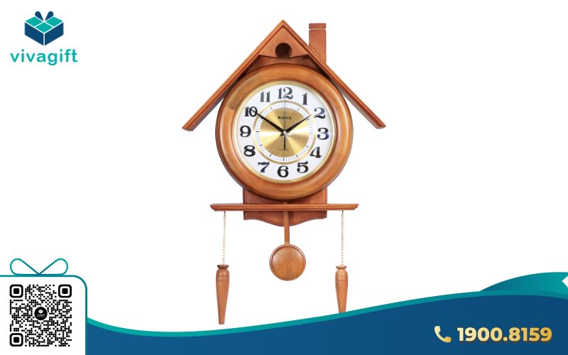 Đồng hồ gỗ treo tường sang trọng phù hợp để tặng quà 20/11 cho thầy cô giáo