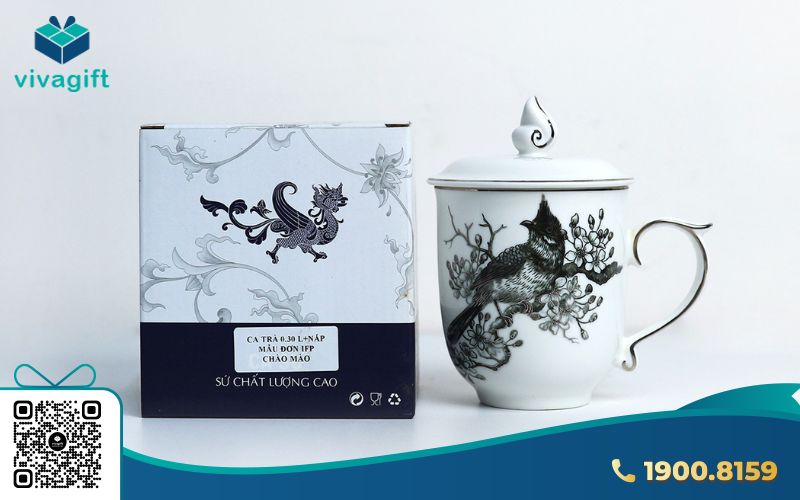 Ly sứ in logo làm quà tặng tri ân khách hàng 