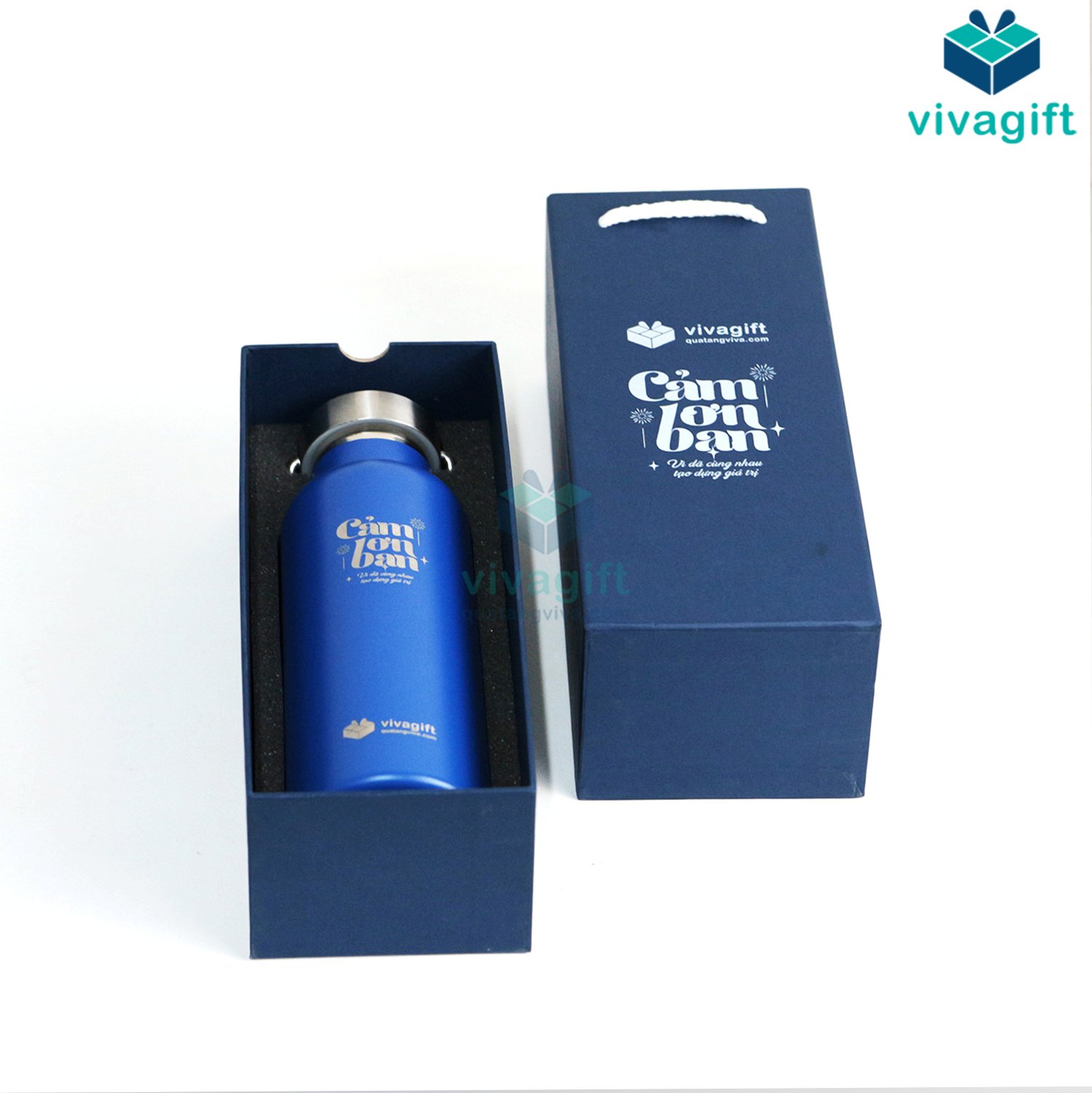 Set quà tặng bình giữ nhiệt Q128, hộp đựng cao cấp GS203 10 Set quà tặng bình giữ nhiệt Q128, hộp đựng cao cấp GS203 - Quatangviva.com