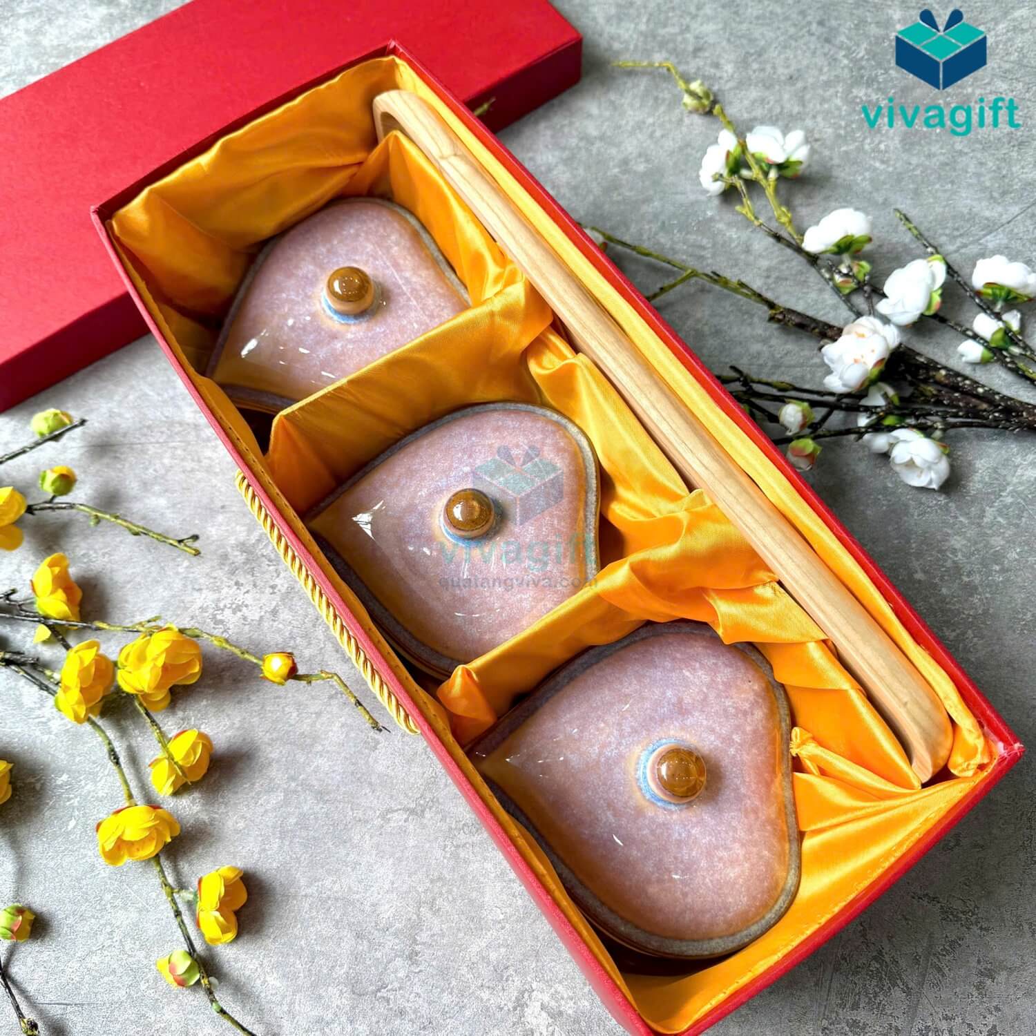 Hũ mứt Tết gốm sứ Bát Tràng hình trái tim men hỏa biến san hô tím KMS-05 10 Hũ mứt Tết gốm sứ Bát Tràng hình trái tim men hỏa biến san hô tím KMS-05 - Quatangviva.com