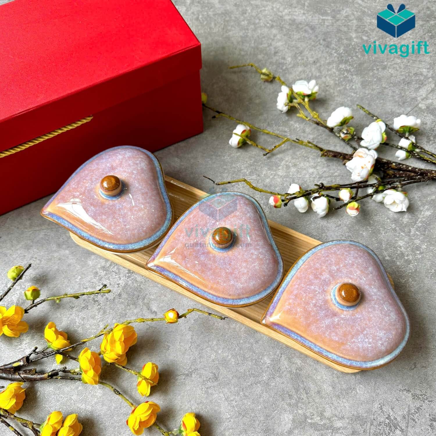 Hũ mứt Tết gốm sứ Bát Tràng hình trái tim men hỏa biến san hô tím KMS-05 12 Hũ mứt Tết gốm sứ Bát Tràng hình trái tim men hỏa biến san hô tím KMS-05 - Quatangviva.com