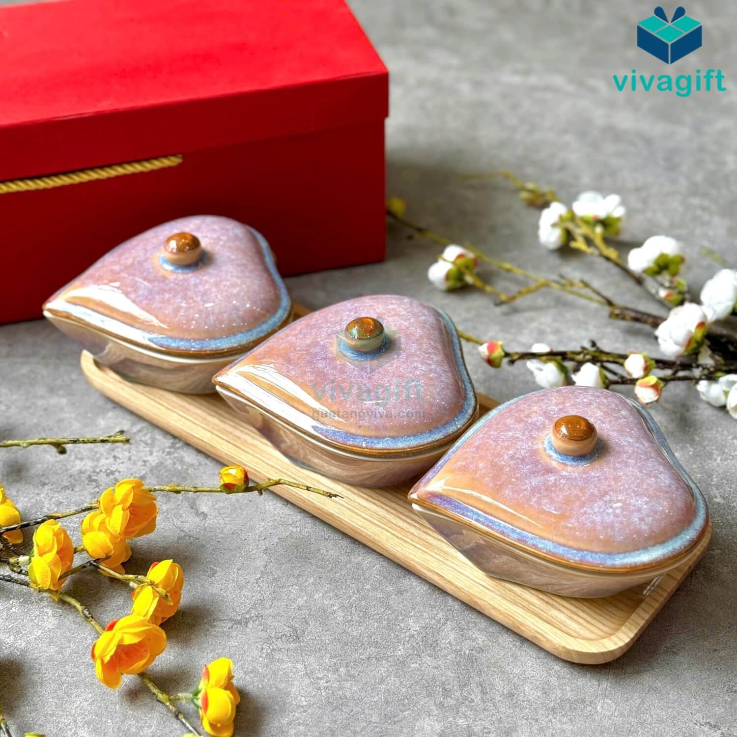 Hũ mứt Tết gốm sứ Bát Tràng hình trái tim men hỏa biến san hô tím KMS-05 13 Hũ mứt Tết gốm sứ Bát Tràng hình trái tim men hỏa biến san hô tím KMS-05 - Quatangviva.com