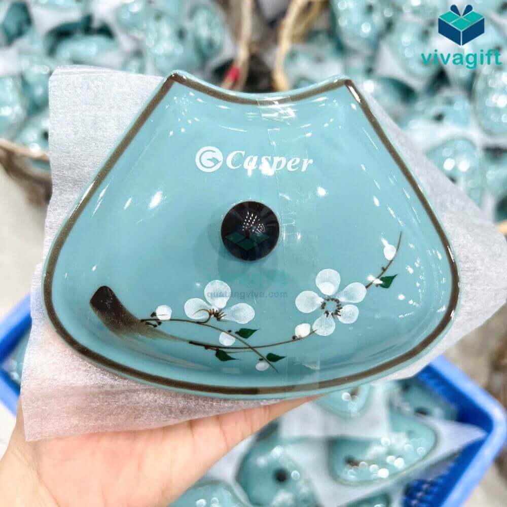 Khay đựng mứt Tết gốm sứ Bát Tràng men xanh vẽ hoa đào trắng KMS-19 14 khay dung mut tet ve hoa dao trang kms 19 01