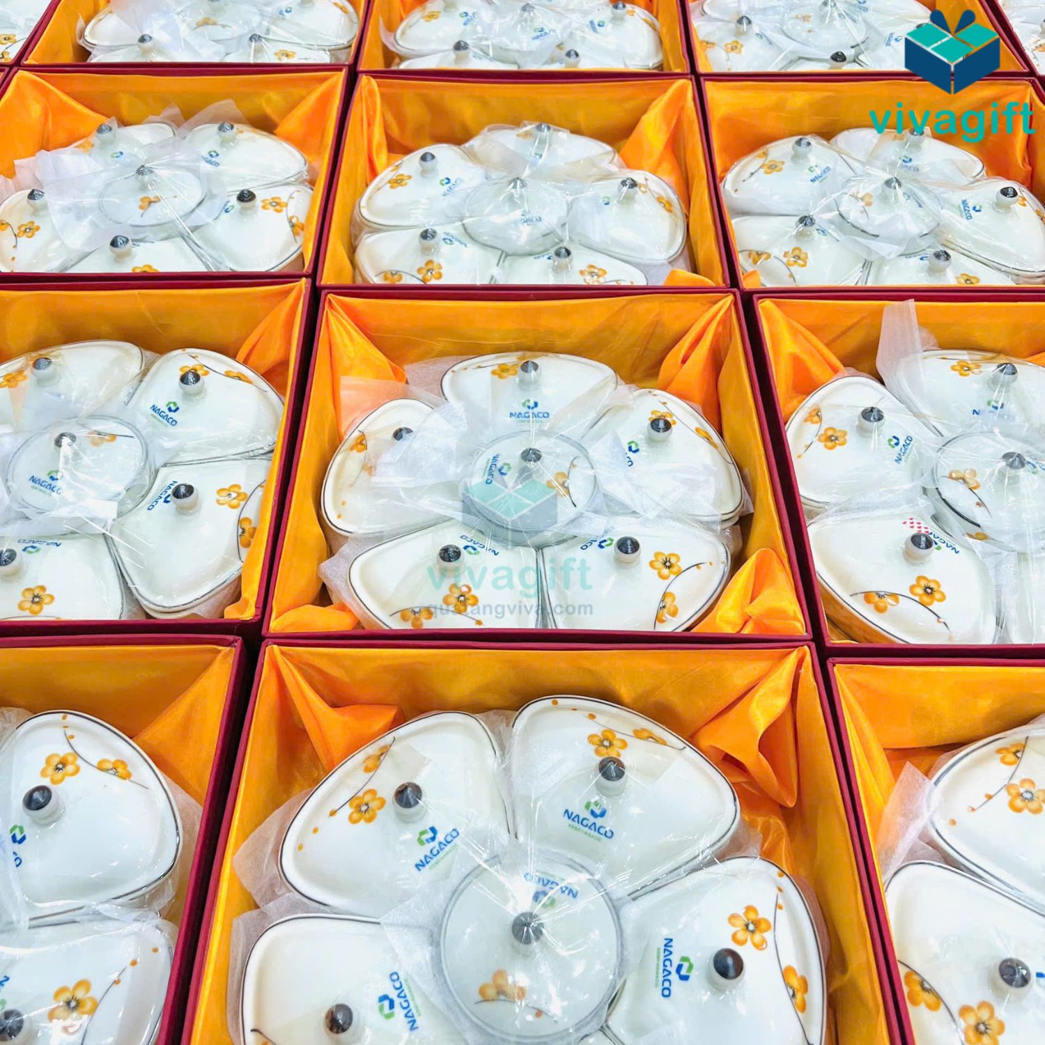 Khay mứt Tết gốm sứ Bát Tràng họa tiết hoa đào cam KMS-18 6 khay mut tet hoa dao cam kms 18 01