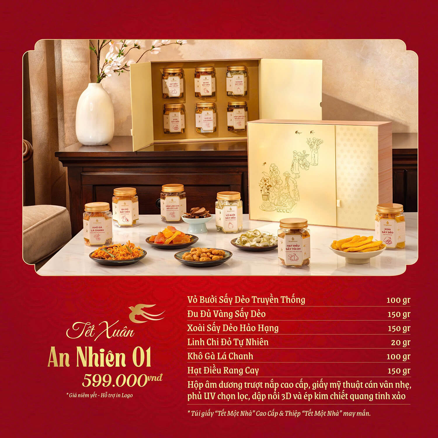 Set quà tặng Tết An Nhiên SQ03 3 Set quà tặng Tết An Nhiên SQ03 - Quatangviva.com