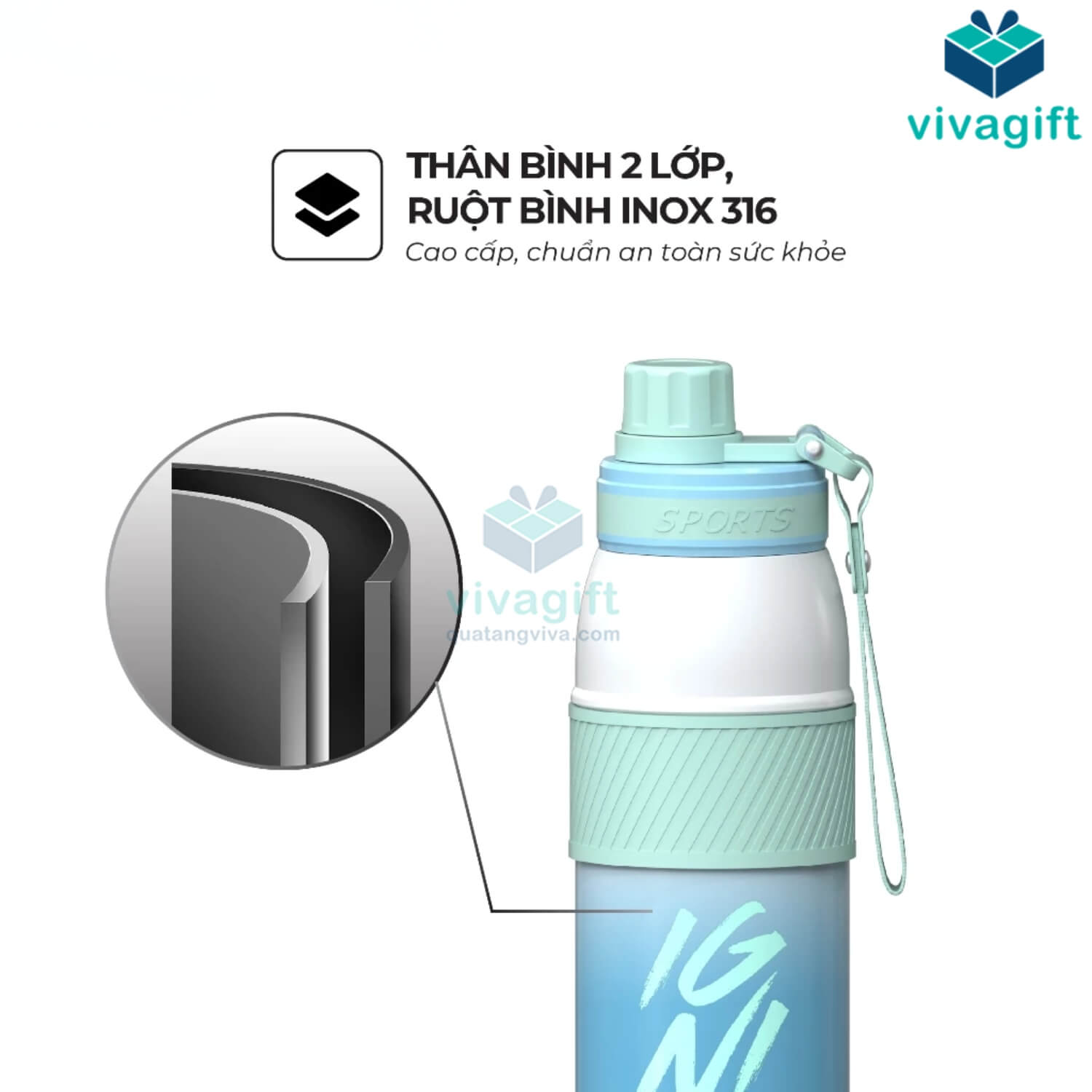 Bình giữ nhiệt Ignite 650ml Sunhouse KS-TU650I 10 binh giu nhiet sunhouse ks tu650i 02 2