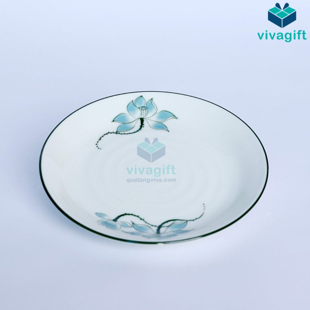 Bộ Bát Đĩa Bát Tràng Men Kem Sen Xanh Lơ BAB-108 11 bo bat dia bat trang men kem sen xanh lo bda 108 04