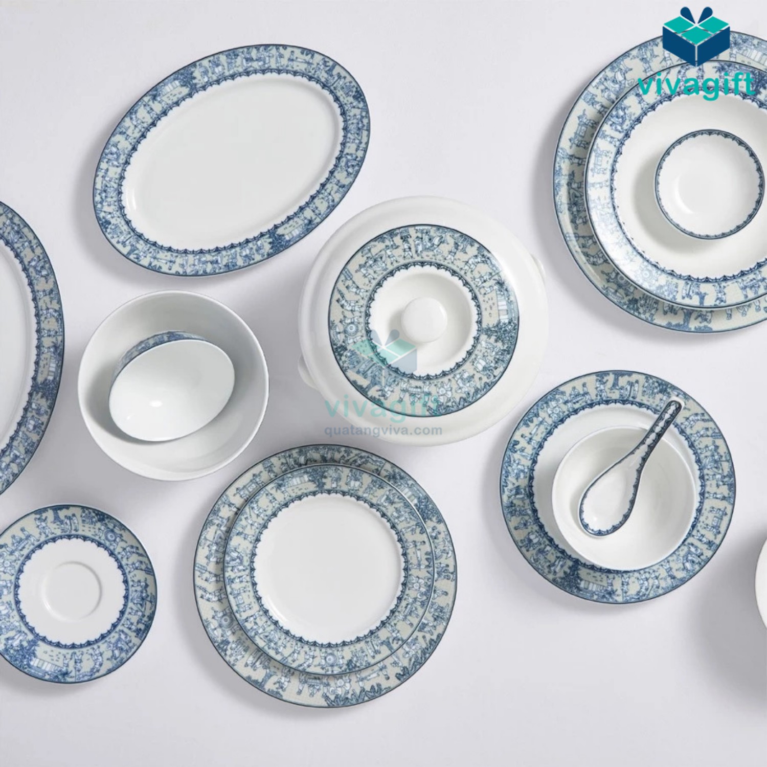 Bộ bát dĩa sứ Minh Long 09 sản phẩm - Jasmine - Vinh Quy Nhạt A001_09197 6 bo bat dia su minh long a001 09197 02