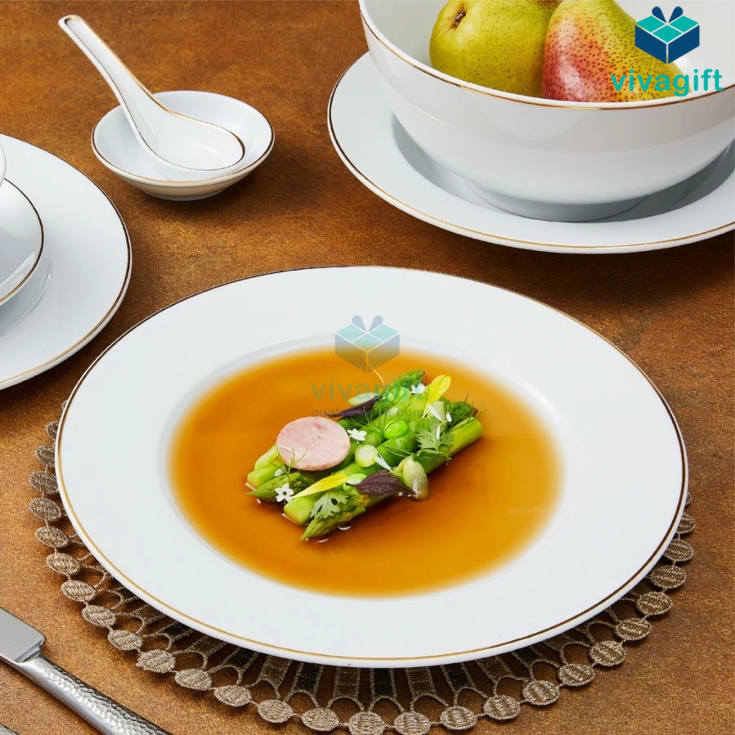 Bộ chén dĩa gốm sứ Minh Long 9 sản phẩm - Jasmine - Chỉ Vàng A001_09014 6 Bộ chén dĩa gốm sứ Minh Long 9 sản phẩm - Jasmine - Chỉ Vàng A001_09014 - Quatangviva.com