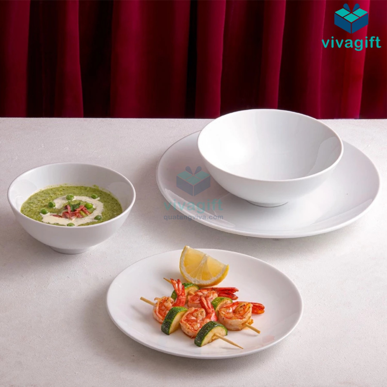 Bộ đồ ăn Minh Long 9 sản phẩm - Daisy - Trắng A001_09DAI 5 Bộ đồ ăn Minh Long 9 sản phẩm - Daisy - Trắng A001_09DAI - Quatangviva.com