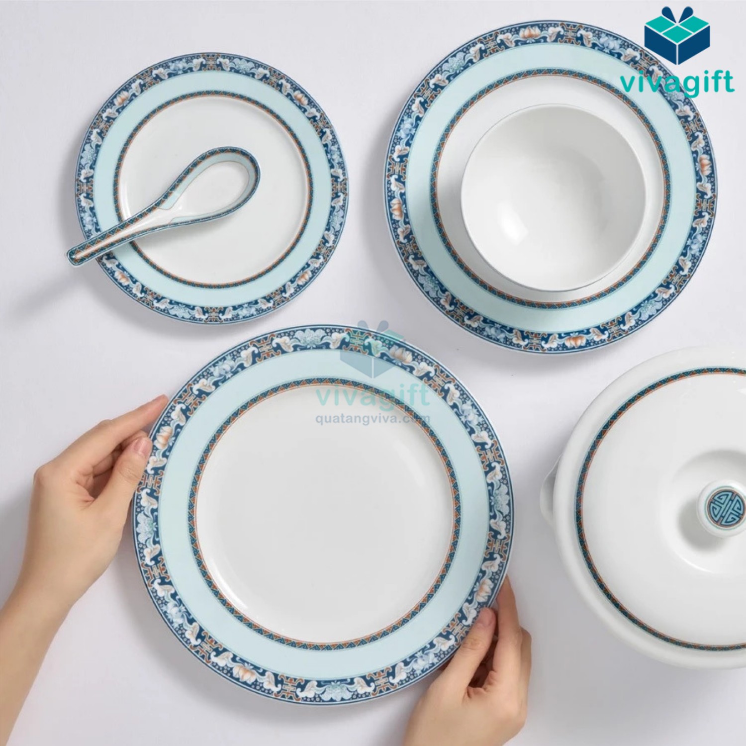 Bộ đồ ăn Minh Long 09 sản phẩm - Jasmine - Phước Lộc Thọ A001_09139 6 Bộ đồ ăn Minh Long 09 sản phẩm - Jasmine - Phước Lộc Thọ A001_09139 - Quatangviva.com