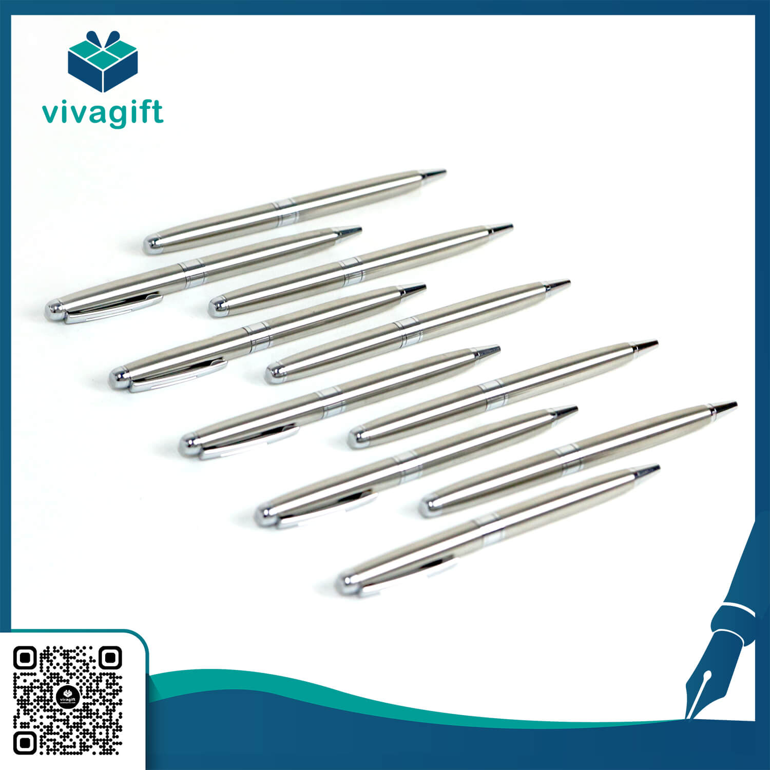 Bút bi xoay kim loại V060 - Quatangviva.com Bút bi xoay kim loại V060 - Quatangviva.com