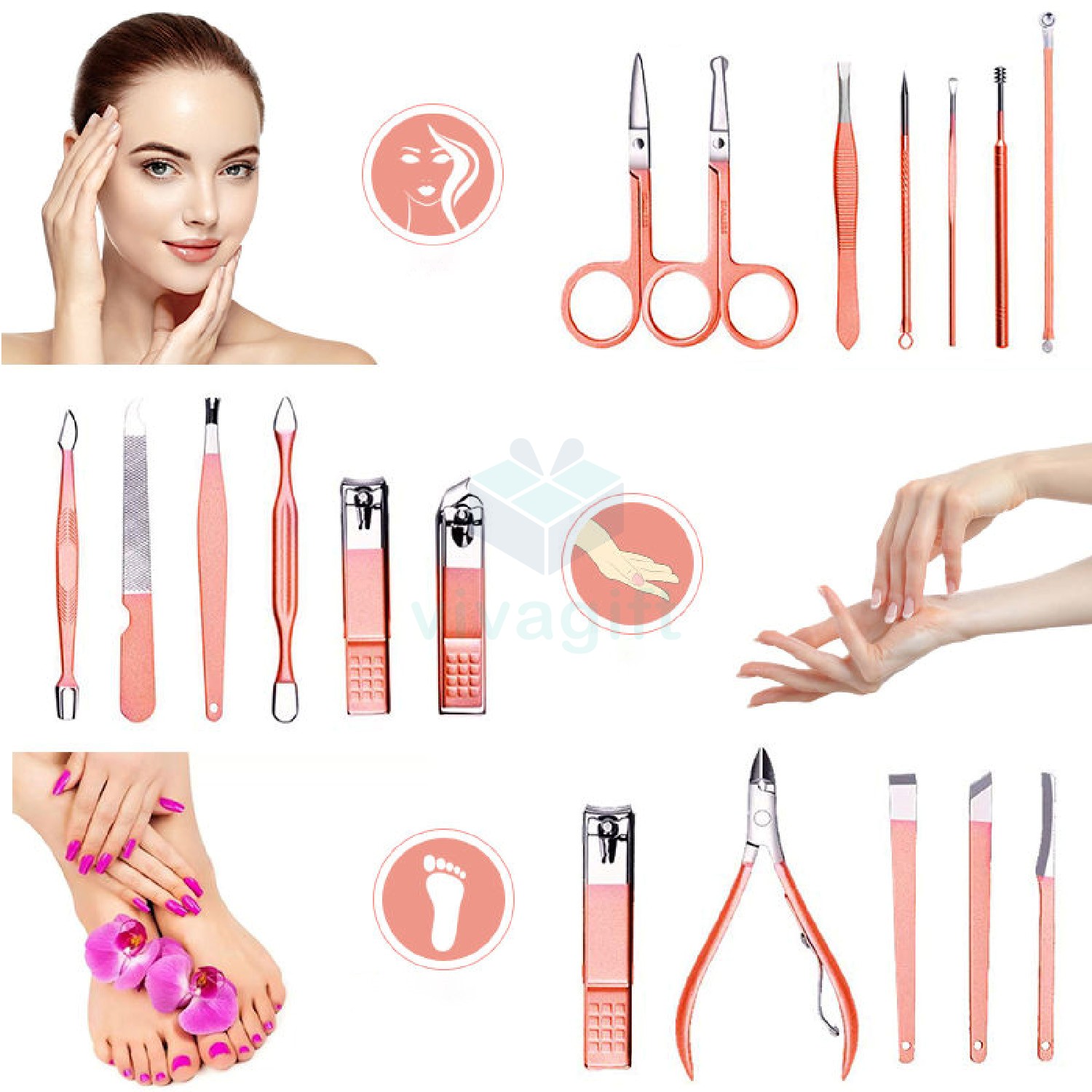 Bộ dụng cụ cắt móng tay 18 món GSBM-08 - Quatangviva.com Bộ dụng cụ cắt móng tay 18 món GSBM-08 - Quatangviva.com