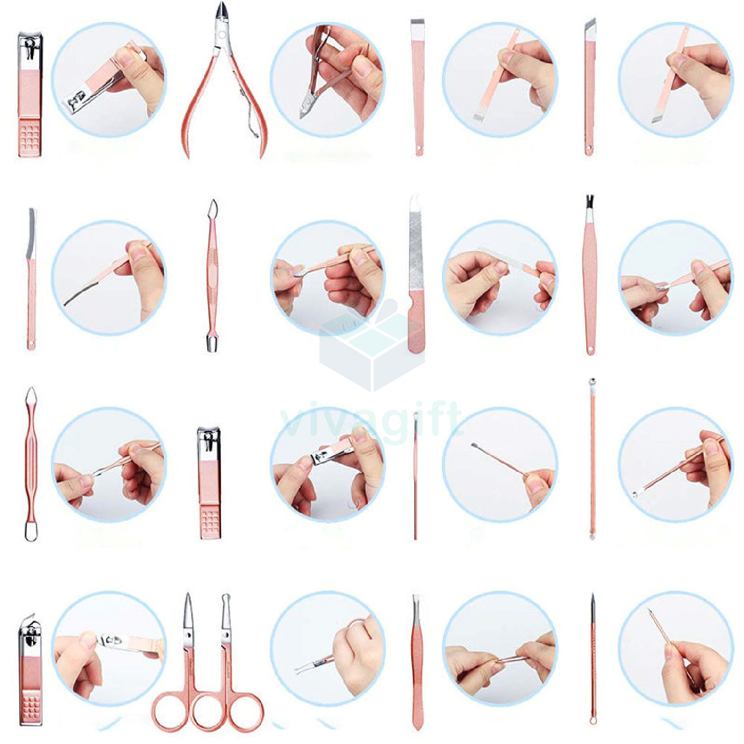 Bộ dụng cụ cắt móng tay 18 món GSBM-08 - Quatangviva.com Bộ dụng cụ cắt móng tay 18 món GSBM-08 - Quatangviva.com