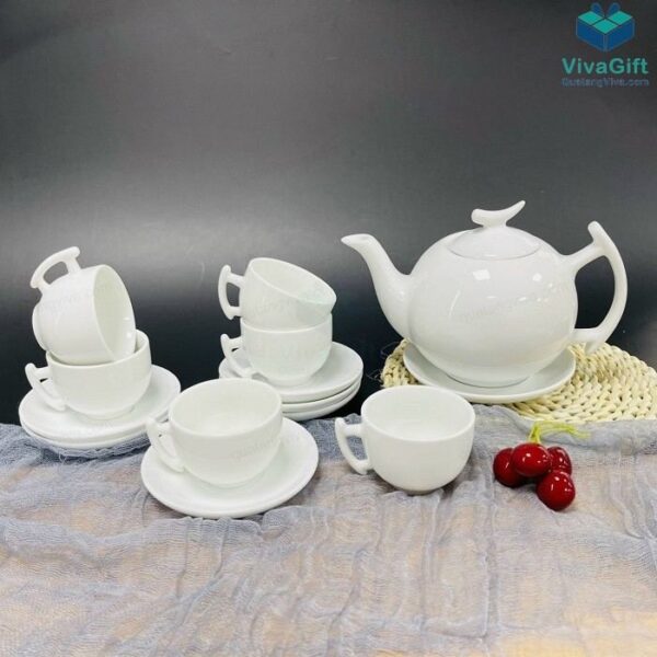 Bộ Ấm Chén Quà Tặng In Logo - Bộ Bưởi Cành A010 2