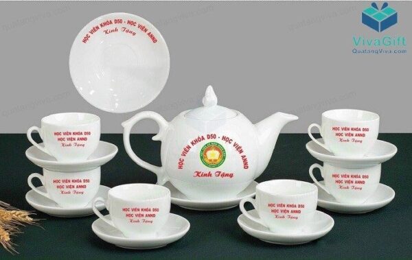 Quà Tặng Ấm Chén Bát Tràng In Logo - Bộ Bưởi 650ml A011 2