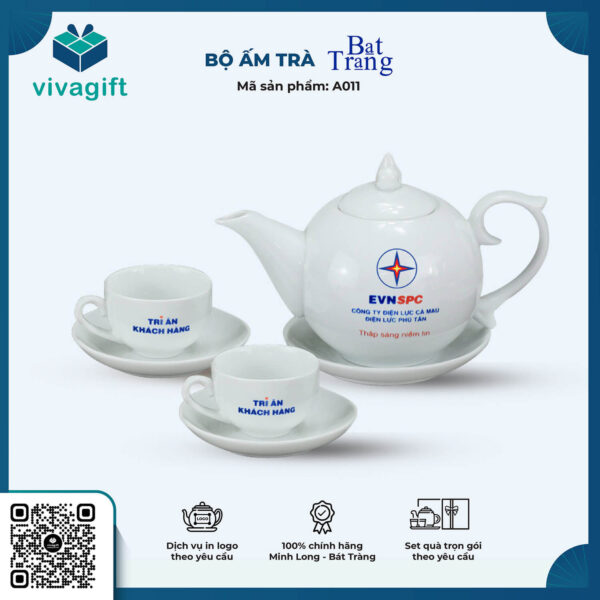 Quà Tặng Ấm Chén Bát Tràng- Bộ Bưởi 650ml A011 1