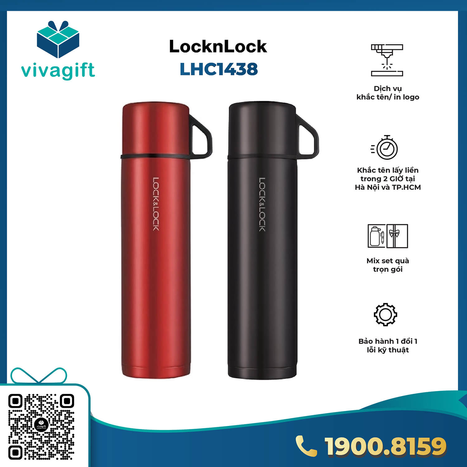 Bình Giữ Nhiệt Lock&Lock 750ml Mocha Vacuum Bottle LHC1438 1