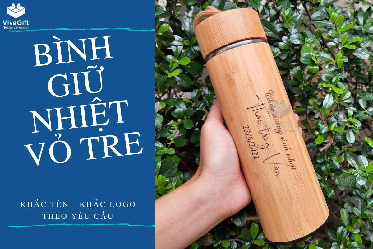 bình giữ nhiệt vỏ tre