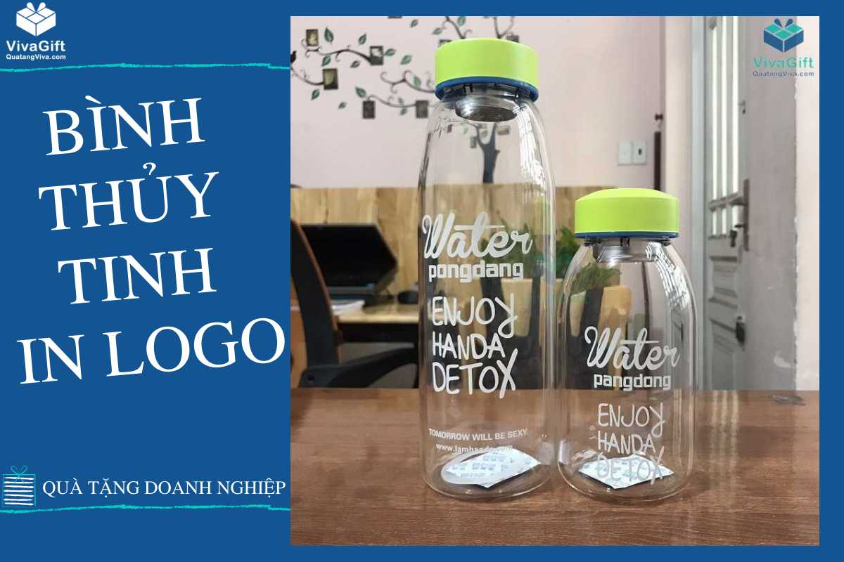 Bình thủy tinh in logo