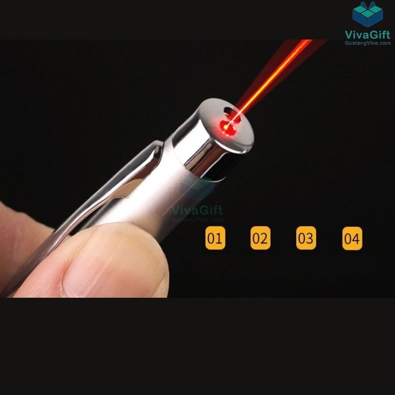 bút con trỏ laser 4 trong 1 đèn led V024 khắc theo yêu cầu
