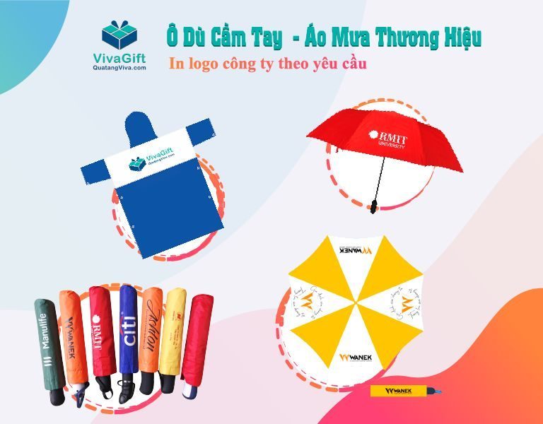 ô dù cầm tay in logo