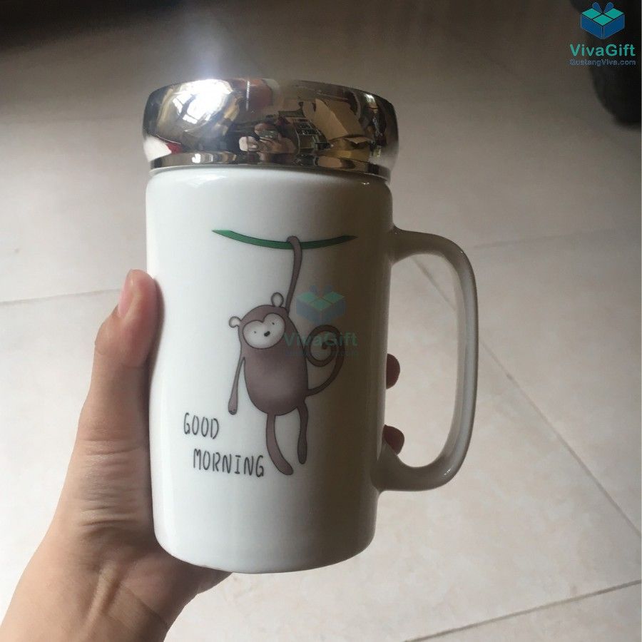 Ly Sứ Nắp Gương In Logo Theo Yêu Cầu LS103 17 Quà Tặng Viva Cốc sứ có nắp gương làm quà tặng ls103