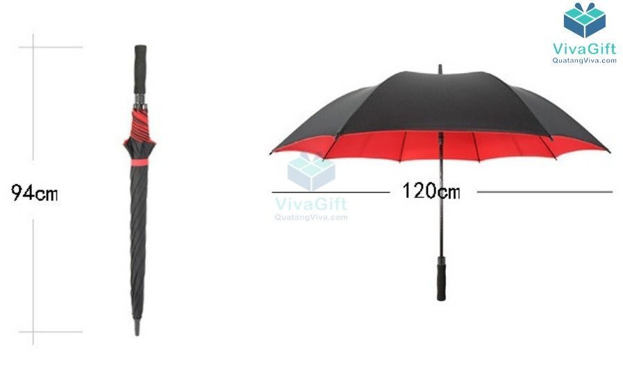 ô dù cầm tay cán dài D014 in logo theo yêu cầu
