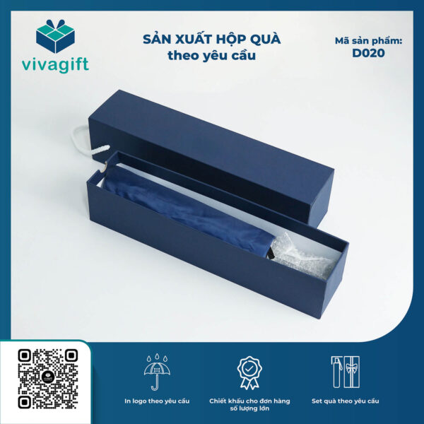 Ô Dù Cầm Tay Gấp 2 Tự Động 1 Chiều Bán Kính 70cm D020 Cán Gỗ - Quatangviva.com