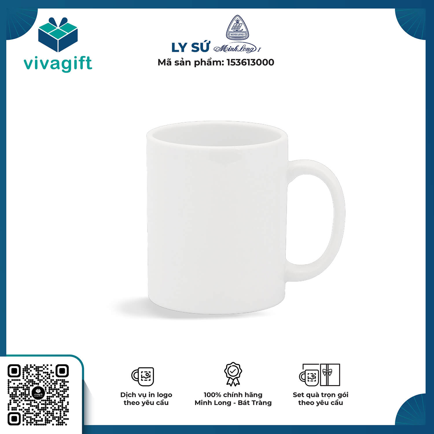 Ly Sứ Minh Long Trắng 0.4 L - Camellia - A001_154019000