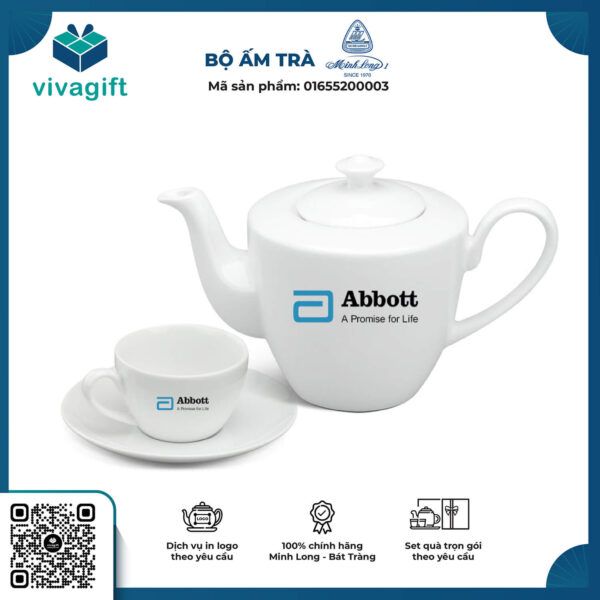Bộ Ấm Chén Minh Long 0.65 L - Daisy - Trắng