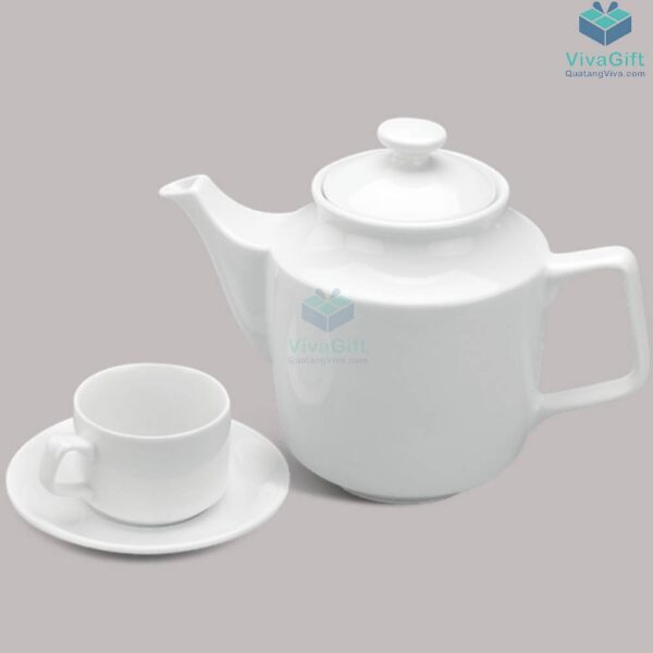 Bộ ấm chén Minh Long 1.1 L - Jasmine - Trắng 5