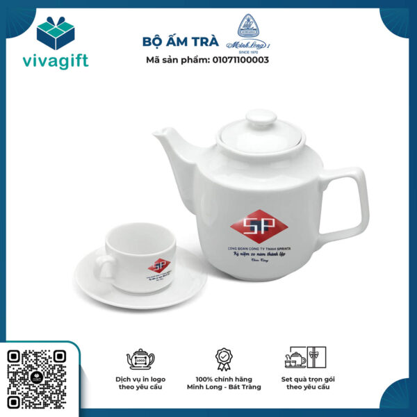 Bộ Ấm Chén Minh Long 0.7 L - Jasmine - Trắng A001_01071100003