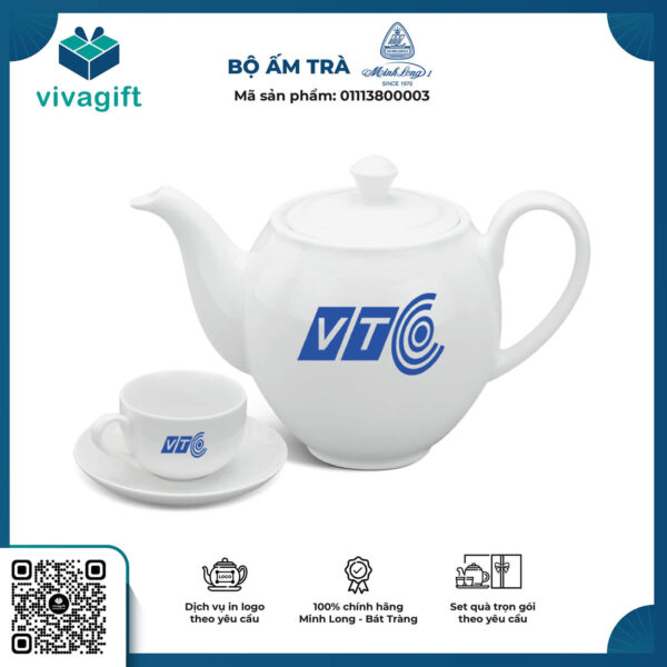Bộ Ấm Chén Minh Long 1,1 L - Camellia - Trắng 1