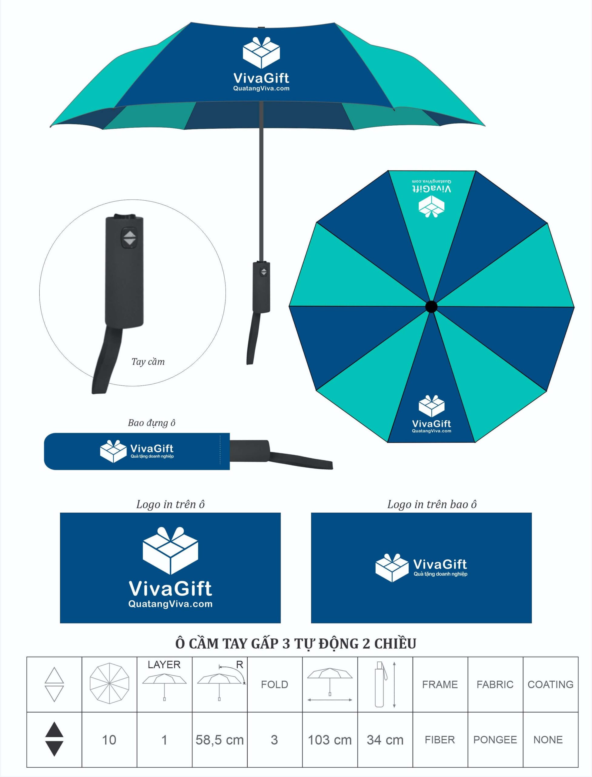 ô dù cầm tay in logo theo yêu cầu
