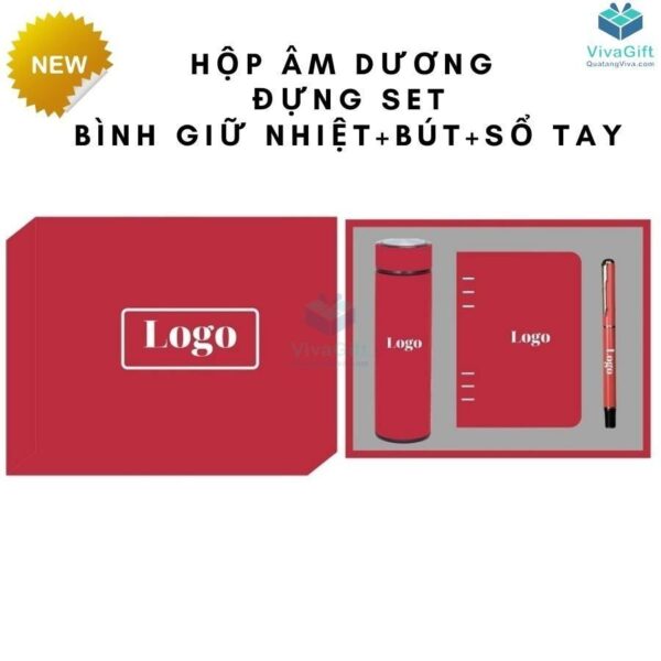 Hộp Âm Dương Đựng Bình Giữ Nhiệt, Sổ Tay Và Bút HAD07 7