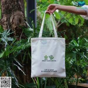 Túi Vải Canvas Có Túi Con Bên Trong In Logo TVC04 Giá Tốt
