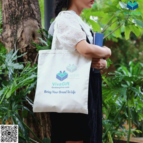 Túi Vải Canvas Có Túi Con Bên Trong In Logo TVC04 Giá Tốt 5