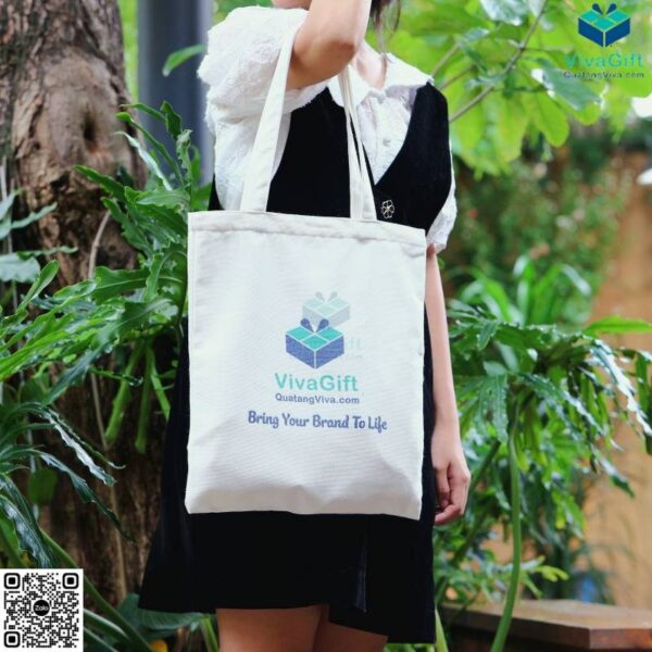 Túi Vải Canvas Có Túi Con Bên Trong In Logo TVC04 Giá Tốt 6