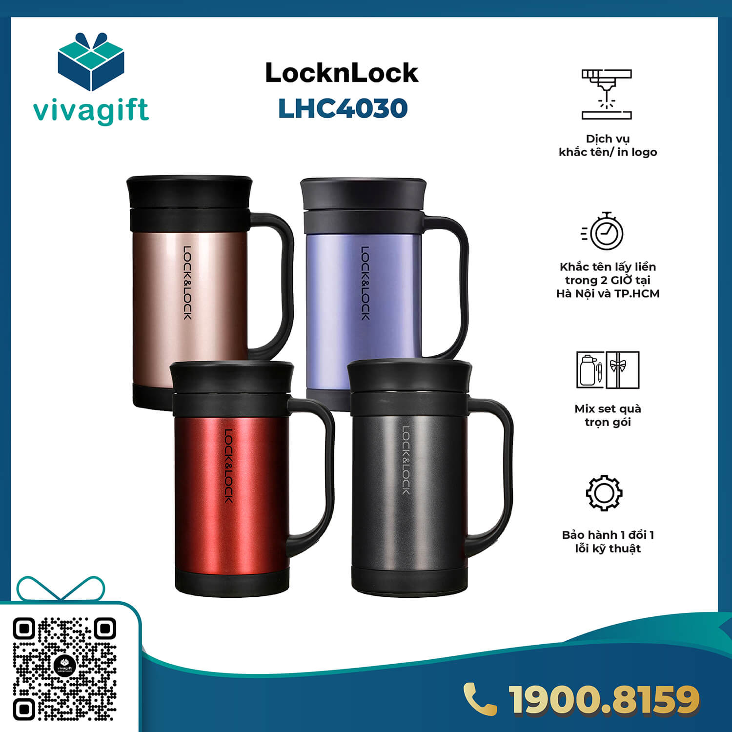 binh giu nhiet locklock lhc4030 400ml classic tea 5 VivaGift