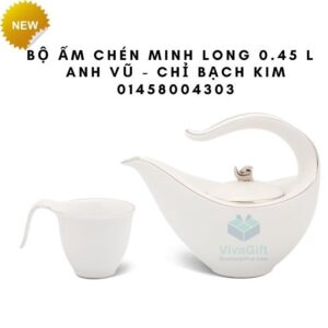 Bộ Ấm Chén Minh Long 0.45 L - Anh Vũ - Chỉ Bạch Kim 01458004303