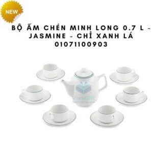 Bộ Ấm Chén Minh Long 0.7 L - Jasmine - Chỉ Xanh Lá 01071100903